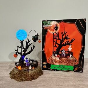 Lemax Witch's Joyride with Blue Moon and Black Tree